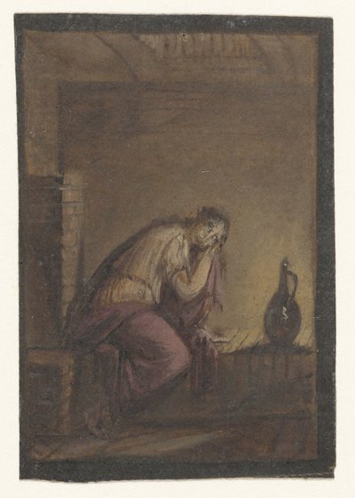 Femme assise avec une cruche - Anonymous