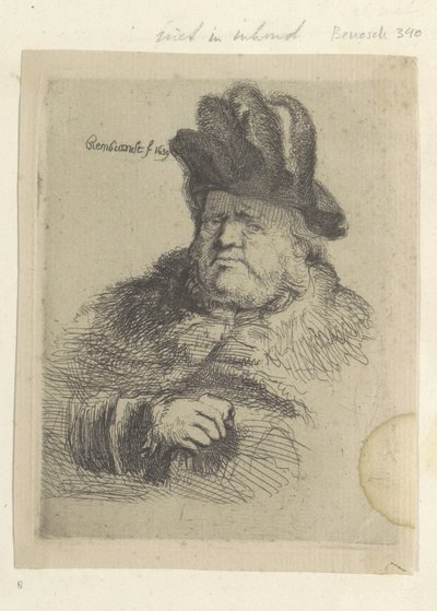 Homme assis avec un grand chapeau (Recueil de quatre-vingt-cinq estampes originales) - Anonymous