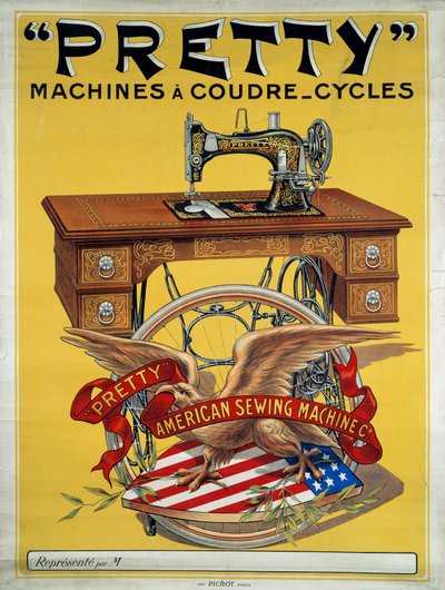 Affiche publicitaire pour la machine à coudre américaine «Pretty», 20ème siècle. Collection privée - Anonymous Anonymous