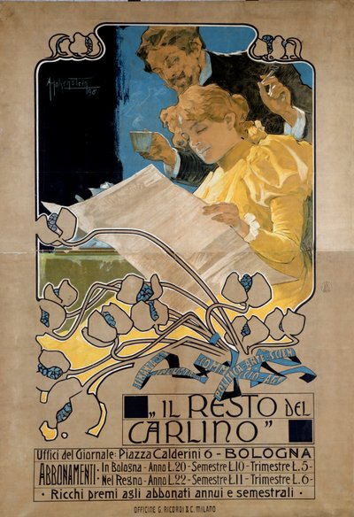 Affiche publicitaire pour «Il resto del Carlino» - Anonymous Anonymous