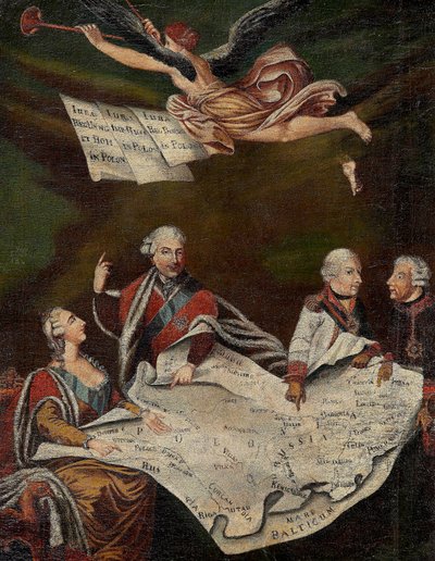 Allégorie du partage de la Pologne entre Catherine II de Russie, Stanislas II Augustus - Anonymous Anonymous