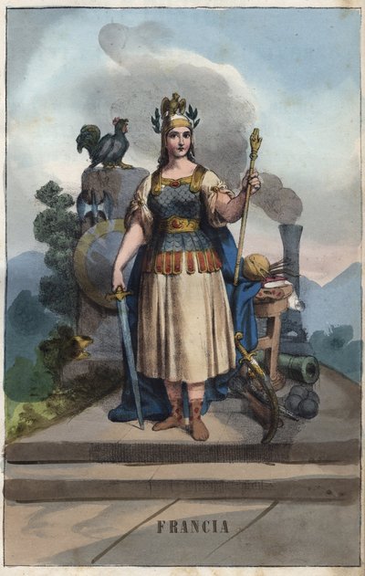 Allégorie de la France - gravure de « Usi e Costumi di Tutti i Popoli dell