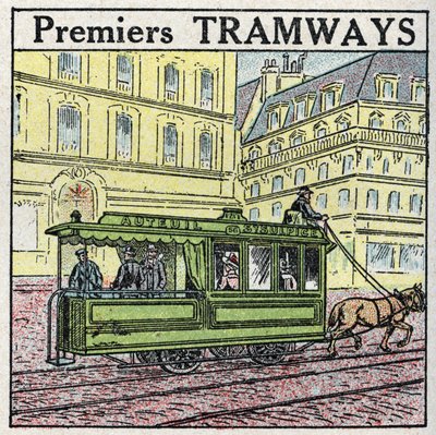 Traction animale : premiers tramways à chevaux connus sous le nom de « l