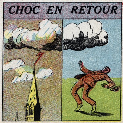 Électricité atmosphérique : choc en retour. Un homme est électrocuté parce qu