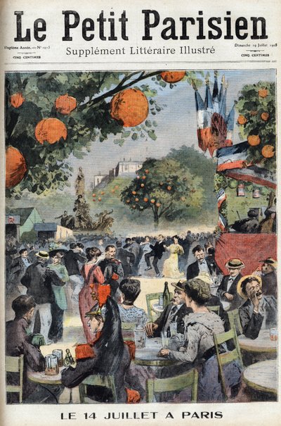 Bal du 14 juillet à Paris. Dans « Le Petit Parisien » du 19/07/1908. Collection privée - Anonymous Anonymous