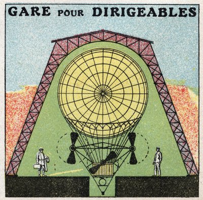 Ballons : station pour dirigeables. Illustration anonyme de 1925. Collection privée. - Anonymous Anonymous