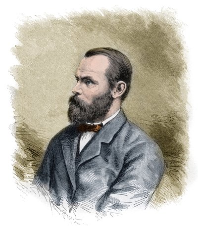 Carl Christian Koldewey (1837-1908) explorateur arctique allemand, chef des deux expéditions polaires allemandes - gravure de la fin du 19ème siècle - Anonymous Anonymous