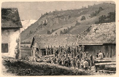 Célébration du culte catholique à Saint Ursanne en Suisse en 1874, d