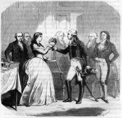Charles François du Périer dit Dumouriez (1739-1823), général français chez Madame Roland (Manon Roland) (1754-1793) - Gravure dans « Histoire des Girondins » par Alphonse de Lamartine (1790-1869) 1865-1866 - Collection privée - Anonymous Anonymous