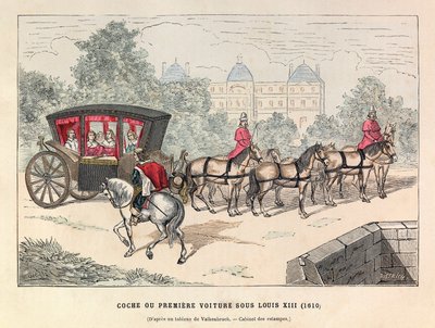 Coche ou première voiture sous le règne de Louis XIII (1601 - 1643) - Anonymous Anonymous