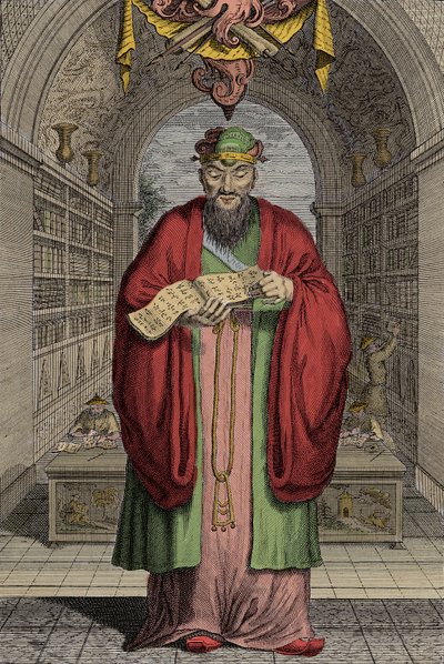 Confucius (551-479 av. J.-C.) gravure - Confucius (ou Kong Fu Zi ou KongZi) (551-479 av. J.-C.) - Anonymous Anonymous