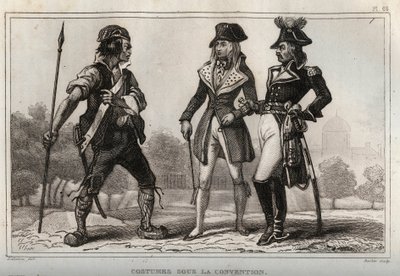 Costumes sous la Convention. Gravure de 1859 dans « Le Monde. Histoire de tous les peuples depuis les temps les plus reculés jusqu