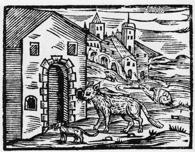 Le diable et la sorcière se transforment en loup et en chat - « Compendium Maleficarum », traite des sorcières, de leurs maux et de leurs sortilèges par Francesco Maria Guazzo ou Guaccio ou Guaccius (15?? -16??) 1608 Collection Privée - Anonymous Anonymous
