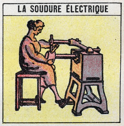 Outils électriques : soudage électrique. Illustration anonyme de 1925. Collection privée. - Anonymous Anonymous