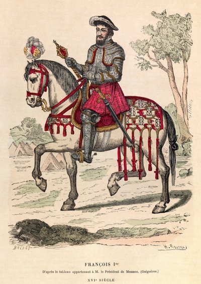 Portrait équestre du roi François Ier (1494 - 1547) - collection privée - Anonymous Anonymous