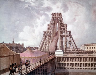 Érection de la colonne d