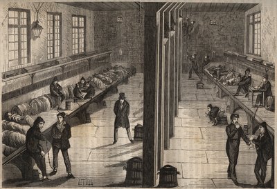 Évasion de trois forçats dans la salle Saint-Gilles du bagne de Rochefort le 28 décembre 1840. Gravure dans « Histoire des bagnes depuis leur création à nos jours » (1877) par Pierre Zaccone (1817-1895). Collection privée - Anonymous Anonymous