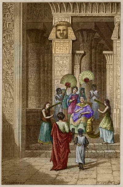 Euclide présentant à Ptolémée Soter (Ptolémée Ier Soter) son ouvrage sur les éléments de géométrie - Euclide (325-265 av. J.-C.) mathématicien grec présenté à Ptolémée Ier (360-283 av. J.-C.) Soter (sauveur) ses éléments de géométrie - gravure dans « Vie d - Anonymous Anonymous