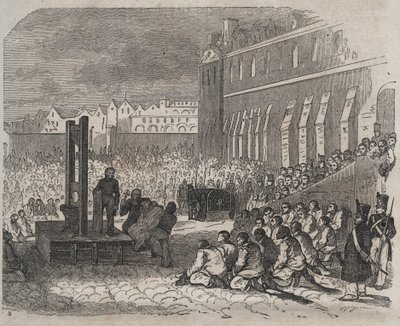 Exécution au bagne de Brest par Joseph Bordelet. Gravure dans « Histoire des bagnes depuis leur création à nos jours » (1877) par Pierre Zaccone. Collection privée. - Anonymous Anonymous