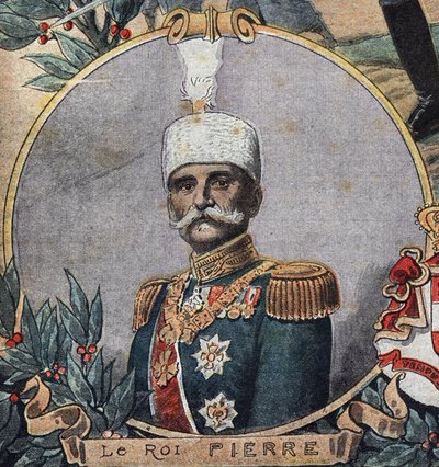 Première Guerre mondiale 1914-1918 : Portrait de Pierre Ier de Serbie (Pierre Karageorgevitch) - Anonymous Anonymous
