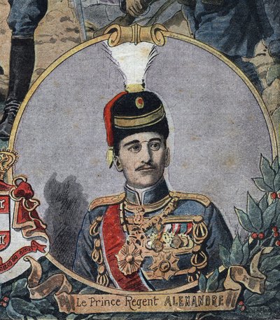 Première Guerre mondiale 1914-1918 : Portrait du prince régent de Serbie Alexandre, devenu roi Alexandre Ier de Yougoslavie ou Alexandre II de Serbie (1888-1934) - Anonymous Anonymous