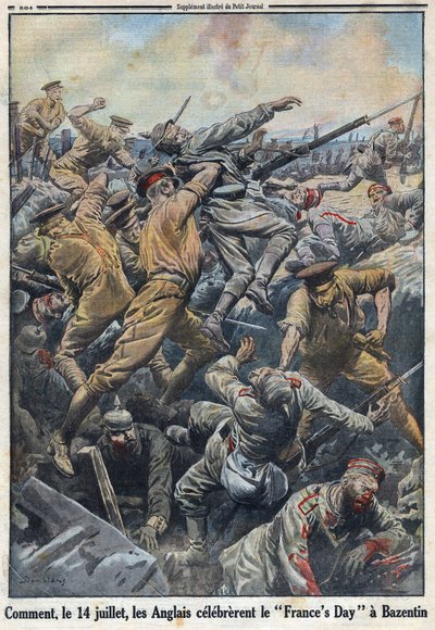Première Guerre mondiale 1914-1918. Bataille de Bazentin sur la Crête les 13 et 14 juillet 1916 où les Anglais s