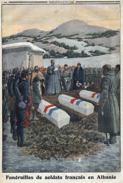 Première Guerre mondiale 1914-1918. Funérailles de soldats français en Albanie. Dans « Le Petit Journal » - Anonymous Anonymous