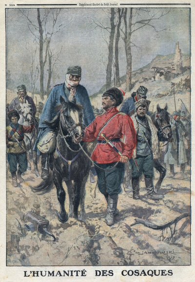 Première Guerre mondiale 1914-1918. Des chevaux sont prêtés aux prisonniers autrichiens malades ou blessés de l