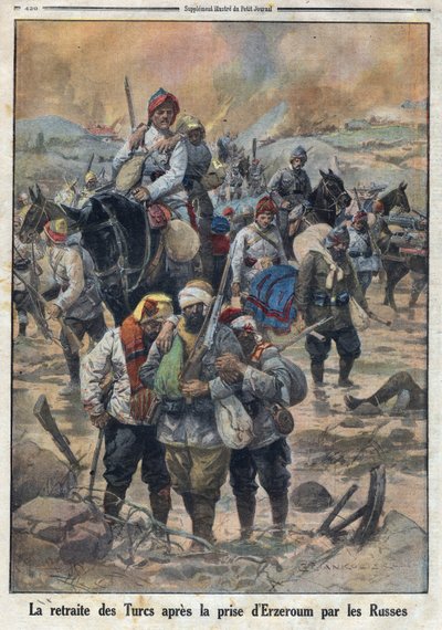 Première Guerre mondiale 1914-1918. La retraite des Turcs après la prise d
