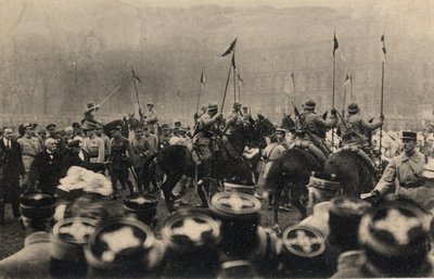 Première Guerre mondiale 1914-1918 : visite du président français Raymond Poincaré (1860-1934) et du président du conseil, Georges Clemenceau (1841-1929) à Metz le 8 décembre - Anonymous Anonymous