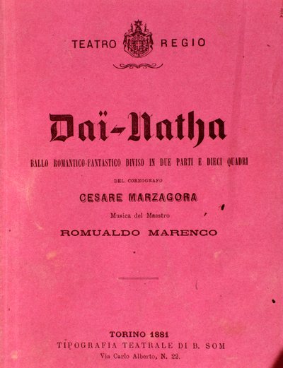 Première page de la partition Dai-Natha, ballet de Romualdo Marenco - Anonymous Anonymous