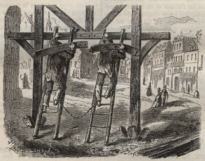 Forçats charpentiers au bagne de Toulon au XIXe siècle. Gravure dans « Histoire des bagnes depuis leur création à nos jours » (1877) par Pierre Zaccone. - Anonymous Anonymous