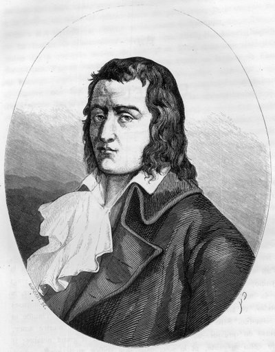 Révolution française : portrait de François Babeuf dit Gracchus, révolutionnaire français - Gravure de 1863 dans "Le Livre Rouge - Histoire De L
