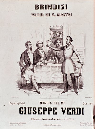 Frontispice de la partition musicale de Brindisi de Giuseppe Verdi d