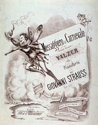Frontispice de la partition musicale de Carnevals-Botschafter (op 270) par Johann Strauss - Anonymous Anonymous