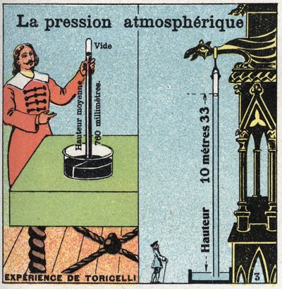 Pression des gaz : pression atmosphérique. À gauche, l