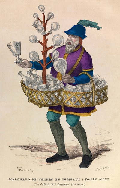 Marchand de verre et de cristal à Paris au 15e siècle - Anonymous Anonymous