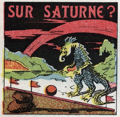 Grâce : mesure de la masse sur Saturne. Illustration anonyme de 1925. Collection privée. - Anonymous Anonymous