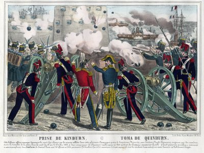 Guerre de Crimée - Bataille de Kinburn (1855) - Bombardement de Kinburn - Anonyme - 1857 - Lithographie, aquarelle - Collection privée - Anonymous Anonymous
