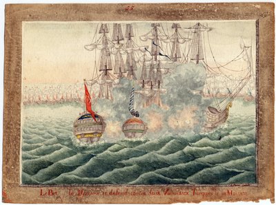 Guerre russo-turque de 1828-1829 - Brig Mercury combattant deux navires turcs le 14 mai - Anonymous Anonymous