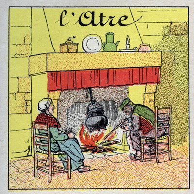 Chauffage domestique : la cheminée. Illustration anonyme de 1925. Collection privée. - Anonymous Anonymous
