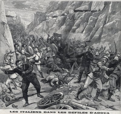 Les Italiens combattant à Adoua en Éthiopie. Gravure dans "Le Petit Parisien" - Anonymous Anonymous