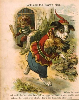 Jack et la poule du géant, illustration anonyme de Jack et le haricot magique - Anonymous Anonymous