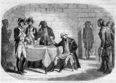 Dernier moment du duc Armand Louis de Gontaut de Biron, général en chef des armées du Rhin et du Var; mort en 1793 - Gravure dans « Histoire des Girondins » par Alphonse de Lamartine (1790-1869) 1865-1866. Collection privée - Anonymous Anonymous