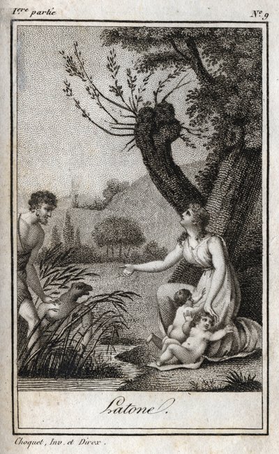 Léto, Létoné, Latone, Gravure de 1819 dans "Lettres à Emilie sur la mythologie" par Charles Albert Demoustier (1760-1801). Collection privée. - Anonymous Anonymous