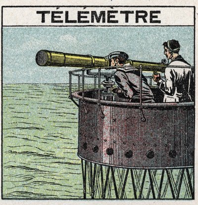 Réflexion de la lumière : le télémètre utilisé pour la navigation. Illustration anonyme de 1925. Collection privée. - Anonymous Anonymous