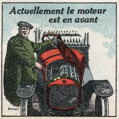 Traction mécanique : le moteur des années 1920 est en avance. Illustration anonyme de 1925. Collection privée. - Anonymous Anonymous