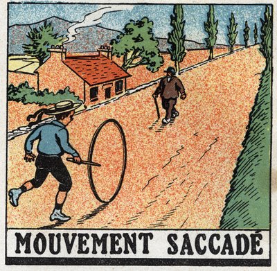 Mouvements : mouvement saccadé. Un enfant jouant avec un cerceau. Illustration anonyme de 1925. Collection privée. - Anonymous Anonymous