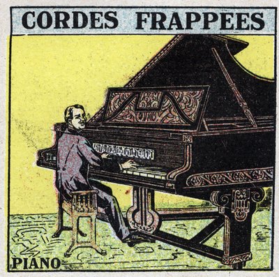 Instruments de musique : instruments à cordes frappées. Un pianiste. Illustration anonyme de 1925. Collection privée. - Anonymous Anonymous