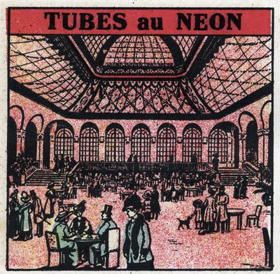 Nouvelles propriétés du gaz : tubes néon. Illustration anonyme de 1925. Collection privée. - Anonymous Anonymous